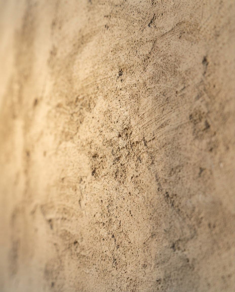 Close-up of a lime finish in raking light
